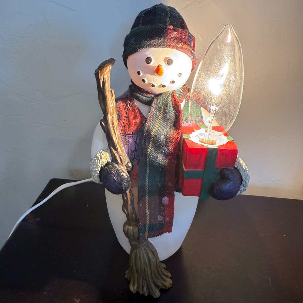 Vintage Christmas‎ Mr Snowball Snowman Light Decor Electric Corded Ceramic